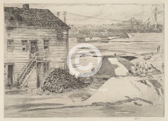 Low Tide, Cos Cob Bridge, 1915. Creator: Frederick Childe Hassam.