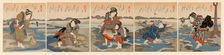 Low Tide at Susaki - A Set of Five (Shiohi goban no uchi), c. 1828/30. Creator: Utagawa Kuniyoshi