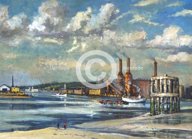 'Low tide, Deptford', 1972. Artist: RCD Lowry