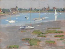Low Tide, Riverside Yacht Club, 1894. Creator: Theodore Robinson