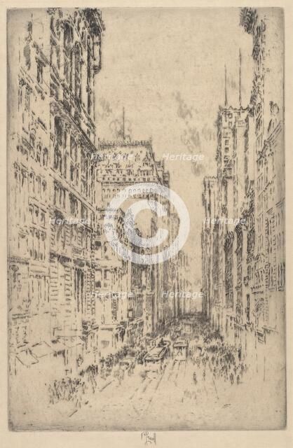 Lower Broadway, 1904. Creator: Joseph Pennell.