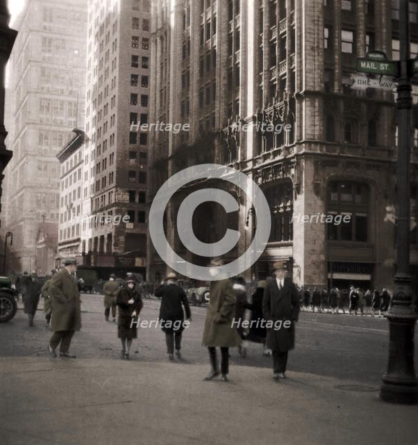 Lower Broadway, New York City, USA, 20th century. Artist: J Dearden Holmes.