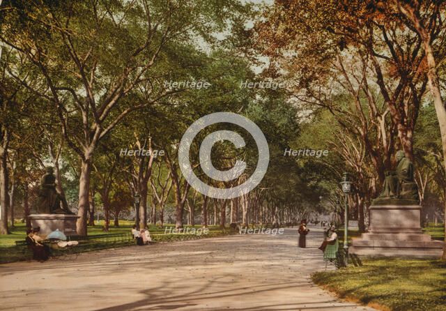 Lower end of mall, Central Park, New York, c1901. Creator: Unknown.