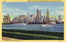 Lower Manhattan from Governor's Island, New York City, New York, USA, 1933