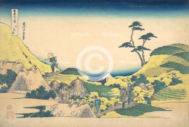 Lower Meguro (Shimo Meguro), from the series Thirty-six Views of Mount Fuji (Fugaku..., ca. 1830-32. Creator: Hokusai.