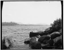 Lower Saranac Lake from Shingle Bay Point, Adirondack Mountains, (1902?). Creator: William H. Jackson