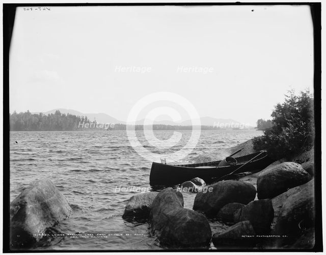 Lower Saranac Lake from Shingle Bay Point, Adirondack Mountains, (1902?). Creator: William H. Jackson.