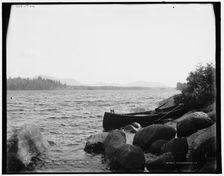 Lower Saranac Lake from Shingle Bay Point, Adirondack Mountains, (1902?). Creator: William H. Jackson