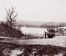 Lower Pontoon Bridge, Deep Bottom, James River, 1864. Creator: Andrew Joseph Russell