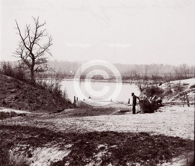 Lower Pontoon Bridge, Deep Bottom, James River, 1864. Creator: Andrew Joseph Russell.