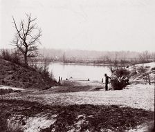 Lower Pontoon Bridge, Deep Bottom, James River, 1864. Creator: Andrew Joseph Russell