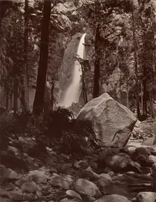 Lower Yosemite Fall, 1,600 feet, ca. 1872, printed ca. 1876. Creator: Attributed to Carleton E. Watkins