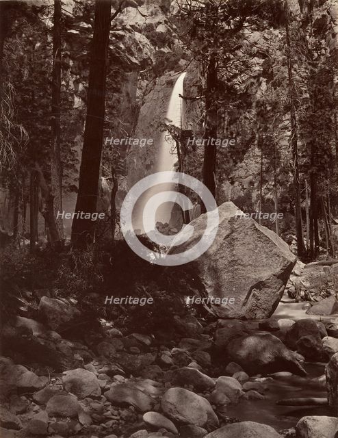 Lower Yosemite Fall, 1,600 feet, ca. 1872, printed ca. 1876. Creator: Attributed to Carleton E. Watkins.