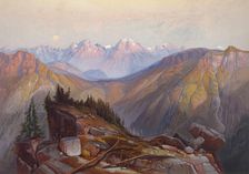 Lower Yellowstone Range seen from Yellowstone National Park, 1874. Creator: Thomas Moran