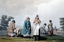 Lowkers - women who weeded corn, 1814. Artist: George Walker of Seacroft