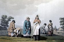 Lowkers - women who weeded corn, 1814. Artist: George Walker of Seacroft