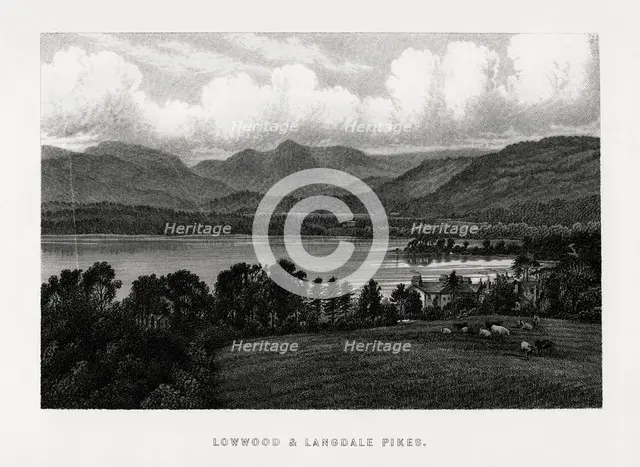Lowwood and Langdale Pikes, Lake District, Cumbria, 1896. Artist: Unknown