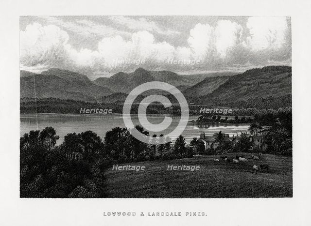 Lowwood and Langdale Pikes, Lake District, Cumbria, 1896. Artist: Unknown