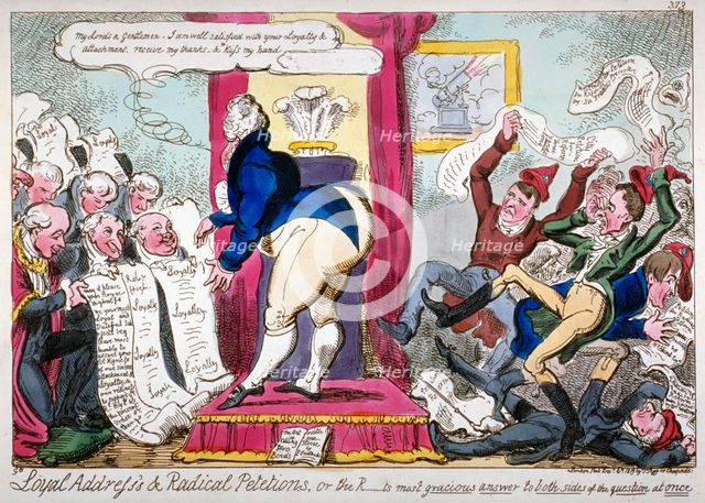 'Loyal Address's & Radical Petitions...', 1819.                                 Artist: Anon