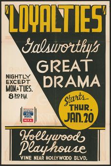 Loyalties, Los Angeles, [193-]. Creator: Unknown