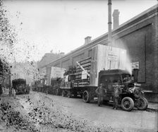 Loaded lorries outside Hampton's Munitions Works, Lambeth, London, 1914-1918. Artist: Bedford Lemere and Company