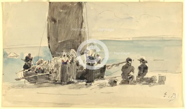 Loading the Boats, c. 1875. Creator: Eugene Louis Boudin.