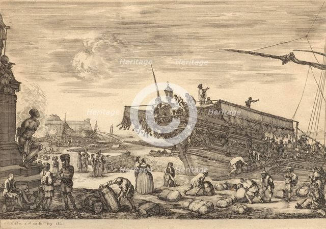 Loading the galley to Saint Etienne, 1654. Creator: Della Bella, Stefano (1610-1664).