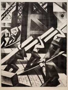 Loading the Ship, 1917. Creator: CRW Nevinson
