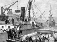 Loading the Warree, at Woolwich, with stores for the Ashantee War, 1873. Creator: Unknown