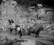 Loading, a New England granite quarry, c1908. Creator: Unknown