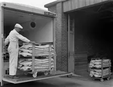 Loading area at the Danish Bacon company, Kilnhurst, South Yorkshire, 1968. Creator: Michael Walters