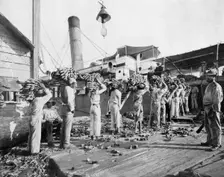 Loading bananas, Port Antonio, Jamaica, c1905.Artist: Adolphe Duperly & Son