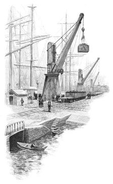 Loading coal at Newcastle, New South Wales, Australia, 1886.Artist: WC Fitler