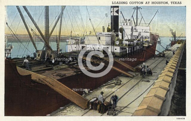 Loading cotton at Houston, Texas, USA, 1926. Artist: Unknown