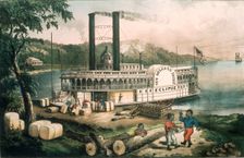 Loading Cotton on the Mississippi, Currier & Ives, pub. 1870 (colour lithograph)