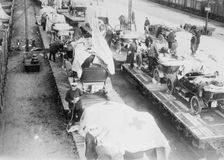 Loading German Red Cross supplies, between 1914 and c1915. Creator: Bain News Service