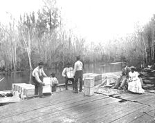 Loading oranges on the Ocklawaha River, Florida, USA, c1900. Creator: Unknown