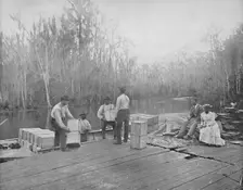 Loading Oranges on the Ocklawaha River, Florida c1897. Creator: Unknown