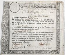 Loan Certificate. Creator: Nathaniel Hurd (American, 1730-1778)