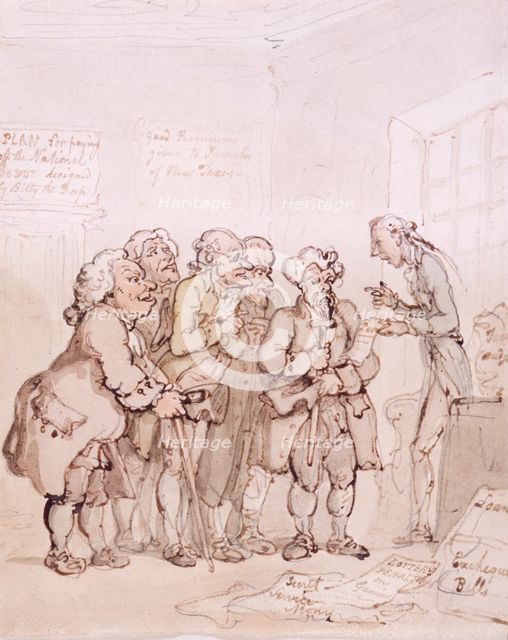 Loan contractors, late 18th-early 19th century. Creator: Thomas Rowlandson.