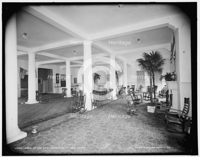 Lobby of the New Arlington Hotel, Petoskey, Mich., between 1890 and 1901. Creator: Unknown.