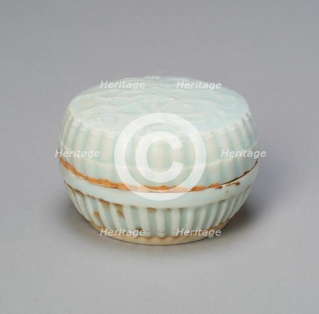 Lobed Cosmetic Box with Flowering Stems, Southern Song or Yuan dynasty, 13th/14th century. Creator: Unknown.