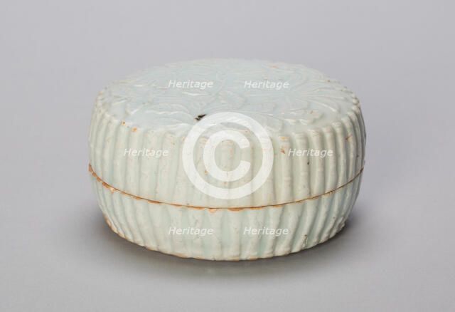 Lobed Cosmetic Box with Peonies, Southern Song or Yuan dynasty, 13th/14th century. Creator: Unknown.