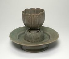 Lobed Cup and Stand with Floral Sprays and Stylized Leaves, Korea, Goryeo dynasty (918-1392). Creator: Unknown