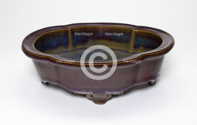 Lobed Basin for Flowerpot with Four Cloud-Shaped Feet, Yuan (1271-1368)/Ming dynasty, 14th cent. Creator: Unknown.