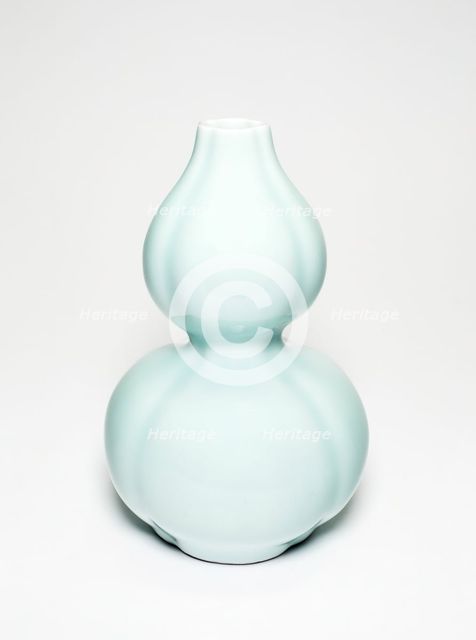 Lobed Gourd-Shaped Vase, Qing dynasty, Qianlong reign mark (1736-1795), c. 19th/20th century. Creator: Unknown.