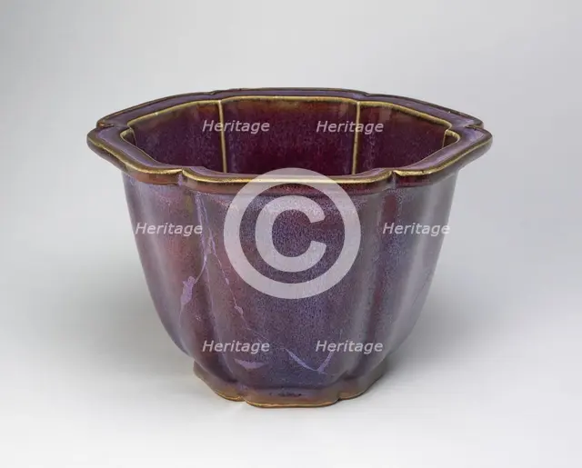 Lobed Flowerpot, Ming dynasty (1368-1644), 15th century. Creator: Unknown.
