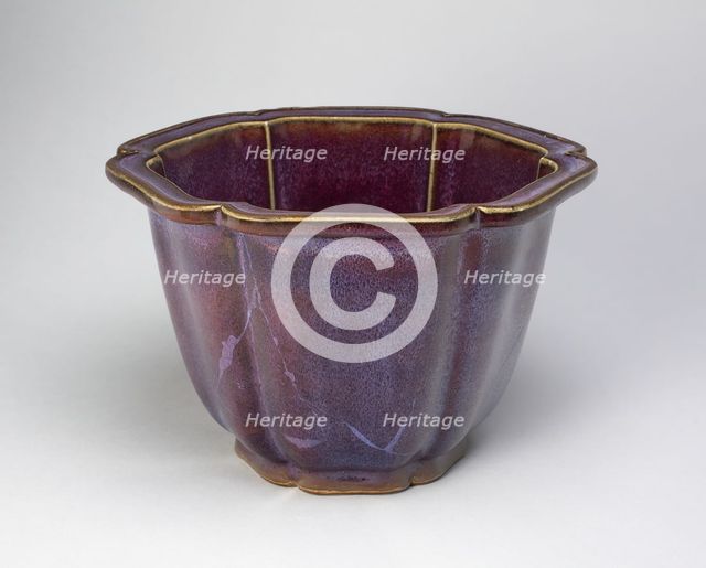 Lobed Flowerpot, Ming dynasty (1368-1644), 15th century. Creator: Unknown.