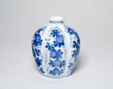 Lobed Jar with Melons, Qing dynasty (1644-1911), Yongzheng reign mark and period (1723-1735). Creator: Unknown