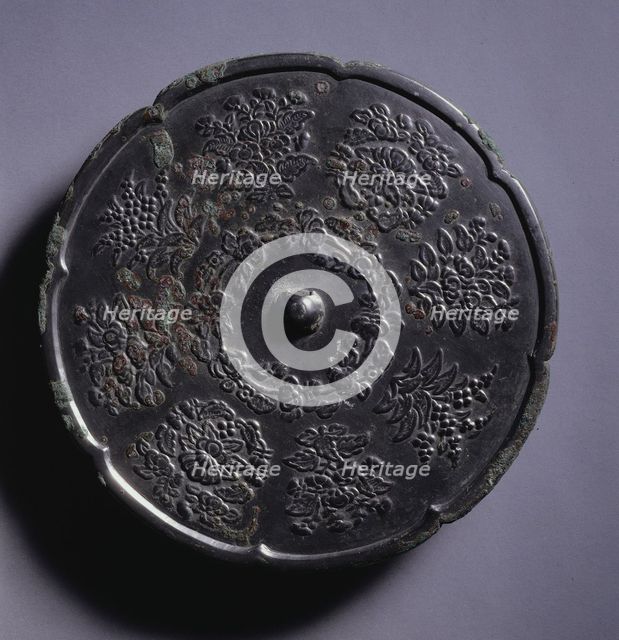 Lobed Mirror with Eight Blossoms, 700s. Creator: Unknown.